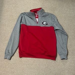 Men’s red & gray UGA 3/4 zip up sweatshirt